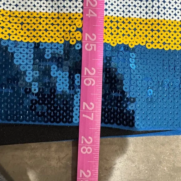 FUN FAN FASHION Blue &Yellow Rams Sequin Jersey- fully lined for comfort! 🏈💙💛🏈